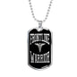Frontline Warrior Necklace Caduceus Pendant Stainless Steel or 18k Gold Dog Tag W 24"-Express Your Love Gifts