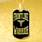 Frontline Warrior Necklace Caduceus Pendant Stainless Steel or 18k Gold Dog Tag W 24"-Express Your Love Gifts