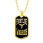 Frontline Warrior Necklace Caduceus Pendant Stainless Steel or 18k Gold Dog Tag W 24"-Express Your Love Gifts