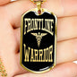 Frontline Warrior Necklace Caduceus Pendant Stainless Steel or 18k Gold Dog Tag W 24"-Express Your Love Gifts