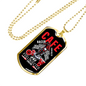 Fuel Injected Engine Biker Necklace Stainless Steel or 18k Gold Dog Tag 24"-Express Your Love Gifts