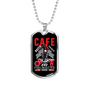 Fuel Injected Engine Biker Necklace Stainless Steel or 18k Gold Dog Tag 24"-Express Your Love Gifts