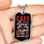 Fuel Injected Engine Biker Necklace Stainless Steel or 18k Gold Dog Tag 24"-Express Your Love Gifts