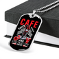 Fuel Injected Engine Biker Necklace Stainless Steel or 18k Gold Dog Tag 24"-Express Your Love Gifts