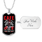 Fuel Injected Engine Biker Necklace Stainless Steel or 18k Gold Dog Tag 24"-Express Your Love Gifts