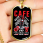 Fuel Injected Engine Biker Necklace Stainless Steel or 18k Gold Dog Tag 24"-Express Your Love Gifts