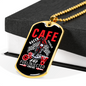 Fuel Injected Engine Biker Necklace Stainless Steel or 18k Gold Dog Tag 24"-Express Your Love Gifts