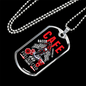 Fuel Injected Engine Biker Necklace Stainless Steel or 18k Gold Dog Tag 24"-Express Your Love Gifts