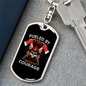 Fueled By Fire Firefighter Keychain Stainless Steel or 18k Gold Dog Tag Keyring-Express Your Love Gifts