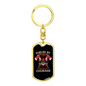 Fueled By Fire Firefighter Keychain Stainless Steel or 18k Gold Dog Tag Keyring-Express Your Love Gifts