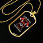 Fueled By Fire Necklace Stainless Steel or 18k Gold Dog Tag 24" Chain-Express Your Love Gifts
