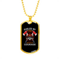 Fueled By Fire Necklace Stainless Steel or 18k Gold Dog Tag 24" Chain-Express Your Love Gifts