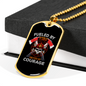 Fueled By Fire Necklace Stainless Steel or 18k Gold Dog Tag 24" Chain-Express Your Love Gifts