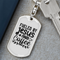 Fueled By Jesus Keychain Stainless Steel or 18k Gold Dog Tag Keyring-Express Your Love Gifts