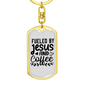 Fueled By Jesus Keychain Stainless Steel or 18k Gold Dog Tag Keyring-Express Your Love Gifts