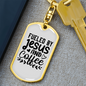 Fueled By Jesus Keychain Stainless Steel or 18k Gold Dog Tag Keyring-Express Your Love Gifts