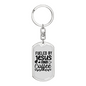 Fueled By Jesus Keychain Stainless Steel or 18k Gold Dog Tag Keyring-Express Your Love Gifts
