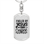 Fueled By Jesus Keychain Stainless Steel or 18k Gold Dog Tag Keyring-Express Your Love Gifts