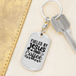 Fueled By Jesus Keychain Stainless Steel or 18k Gold Dog Tag Keyring-Express Your Love Gifts