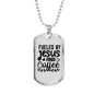 Fueled By Jesus Necklace Stainless Steel or 18k Gold Dog Tag 24" Chain-Express Your Love Gifts