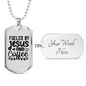 Fueled By Jesus Necklace Stainless Steel or 18k Gold Dog Tag 24" Chain-Express Your Love Gifts