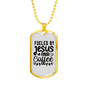 Fueled By Jesus Necklace Stainless Steel or 18k Gold Dog Tag 24" Chain-Express Your Love Gifts