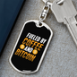 Fuelled by Coffee and Bitcoin Crypto Keychain Stainless Steel or 18k Gold Dog Tag Keyring-Express Your Love Gifts