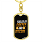 Fuelled by Coffee and Bitcoin Crypto Keychain Stainless Steel or 18k Gold Dog Tag Keyring-Express Your Love Gifts