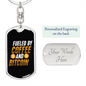 Fuelled by Coffee and Bitcoin Crypto Keychain Stainless Steel or 18k Gold Dog Tag Keyring-Express Your Love Gifts