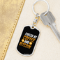 Fuelled by Coffee and Bitcoin Crypto Keychain Stainless Steel or 18k Gold Dog Tag Keyring-Express Your Love Gifts