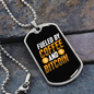 Fuelled by Coffee and Bitcoin Crypto Necklace Stainless Steel or 18k Gold Dog Tag 24" Chain-Express Your Love Gifts