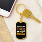 Fuelled By Coffee Crypto Keychain Stainless Steel or 18k Gold Dog Tag Keyring-Express Your Love Gifts
