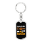 Fuelled By Coffee Crypto Keychain Stainless Steel or 18k Gold Dog Tag Keyring-Express Your Love Gifts