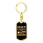 Fuelled By Coffee Crypto Keychain Stainless Steel or 18k Gold Dog Tag Keyring-Express Your Love Gifts