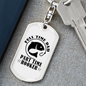 Fulltime Dad Part Time Hooker Fishing Keychain Stainless Steel or 18k Gold Dog Tag Keyring-Express Your Love Gifts