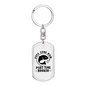 Fulltime Dad Part Time Hooker Fishing Keychain Stainless Steel or 18k Gold Dog Tag Keyring-Express Your Love Gifts