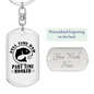 Fulltime Dad Part Time Hooker Fishing Keychain Stainless Steel or 18k Gold Dog Tag Keyring-Express Your Love Gifts
