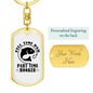 Fulltime Dad Part Time Hooker Fishing Keychain Stainless Steel or 18k Gold Dog Tag Keyring-Express Your Love Gifts