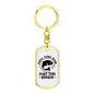 Fulltime Dad Part Time Hooker Fishing Keychain Stainless Steel or 18k Gold Dog Tag Keyring-Express Your Love Gifts
