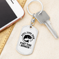 Fulltime Dad Part Time Hooker Fishing Keychain Stainless Steel or 18k Gold Dog Tag Keyring-Express Your Love Gifts