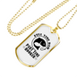 Fulltime Dad Part Time Hooker Fishing Necklace Stainless Steel or 18k Gold Dog Tag 24" Chain-Express Your Love Gifts