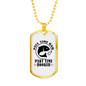 Fulltime Dad Part Time Hooker Fishing Necklace Stainless Steel or 18k Gold Dog Tag 24" Chain-Express Your Love Gifts