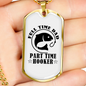 Fulltime Dad Part Time Hooker Fishing Necklace Stainless Steel or 18k Gold Dog Tag 24" Chain-Express Your Love Gifts
