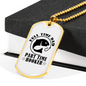 Fulltime Dad Part Time Hooker Fishing Necklace Stainless Steel or 18k Gold Dog Tag 24" Chain-Express Your Love Gifts