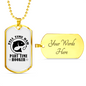 Fulltime Dad Part Time Hooker Fishing Necklace Stainless Steel or 18k Gold Dog Tag 24" Chain-Express Your Love Gifts