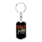Fully Vaccinated By Jesus Keychain Stainless Steel or 18k Gold Dog Tag Keyring-Express Your Love Gifts