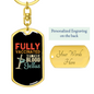 Fully Vaccinated By Jesus Keychain Stainless Steel or 18k Gold Dog Tag Keyring-Express Your Love Gifts