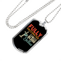 Fully Vaccinated By Jesus Necklace Stainless Steel or 18k Gold Dog Tag 24" Chain-Express Your Love Gifts