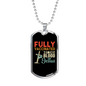 Fully Vaccinated By Jesus Necklace Stainless Steel or 18k Gold Dog Tag 24" Chain-Express Your Love Gifts