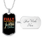 Fully Vaccinated By Jesus Necklace Stainless Steel or 18k Gold Dog Tag 24" Chain-Express Your Love Gifts